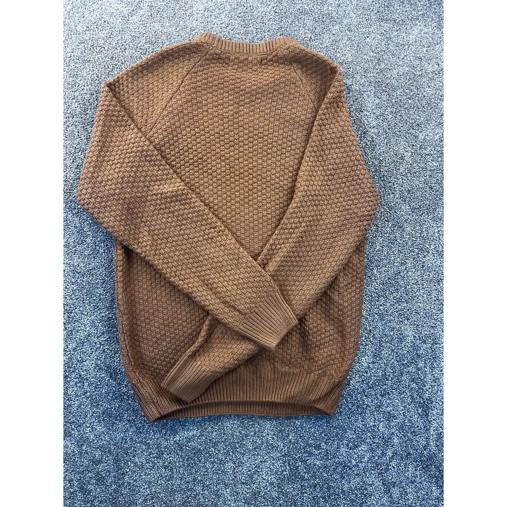 Primark Sweater Womens S Cable Knit Crew Neck Raglan Sleeve Ribbed Brown‎